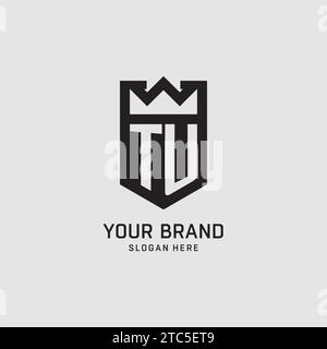 Initial TU logo shield shape, creative esport logo design vector graphic Stock Vector