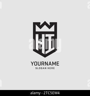 Initial HI logo shield shape, creative esport logo design vector graphic Stock Vector