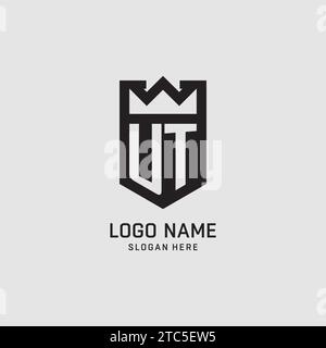 Initial UT logo shield shape, creative esport logo design vector graphic Stock Vector