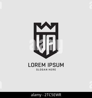 Initial VA logo shield shape, creative esport logo design vector graphic Stock Vector