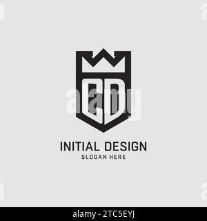 Initial CD logo shield shape, creative esport logo design vector graphic Stock Vector
