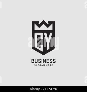 Initial CY logo shield shape, creative esport logo design vector graphic Stock Vector