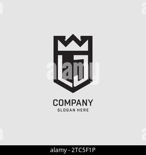Initial LJ logo shield shape, creative esport logo design vector graphic Stock Vector