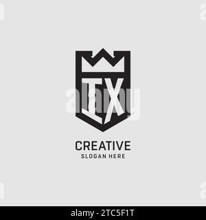 Initial IX logo shield shape, creative esport logo design vector graphic Stock Vector