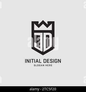 Initial JD logo shield shape, creative esport logo design vector graphic Stock Vector