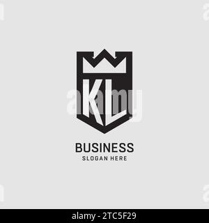 Initial KL logo shield shape, creative esport logo design vector graphic Stock Vector