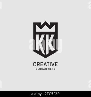Initial KK logo shield shape, creative esport logo design vector graphic Stock Vector