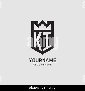 Initial KI logo shield shape, creative esport logo design vector graphic Stock Vector