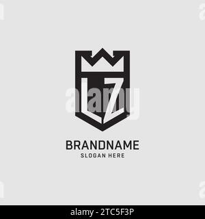 Initial LZ logo shield shape, creative esport logo design vector graphic Stock Vector