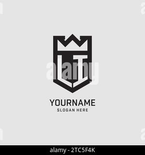 Initial LI logo shield shape, creative esport logo design vector graphic Stock Vector