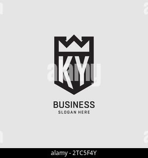 Initial KY logo shield shape, creative esport logo design vector graphic Stock Vector
