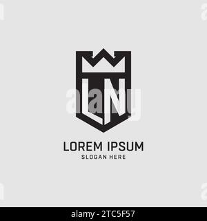 Initial LN logo shield shape, creative esport logo design vector graphic Stock Vector