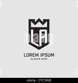 Initial LA logo shield shape, creative esport logo design vector graphic Stock Vector