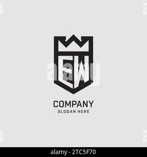 Initial EW logo shield shape, creative esport logo design vector graphic Stock Vector