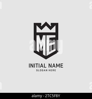 Initial ME logo shield shape, creative esport logo design vector graphic Stock Vector