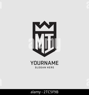 Initial MI logo shield shape, creative esport logo design vector graphic Stock Vector
