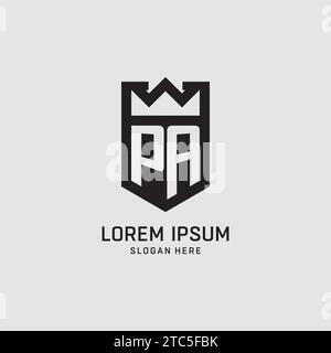 Initial PA logo shield shape, creative esport logo design vector graphic Stock Vector