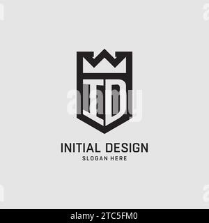 Initial ID logo shield shape, creative esport logo design vector graphic Stock Vector