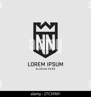 Initial NN logo shield shape, creative esport logo design vector graphic Stock Vector