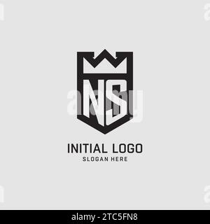 Initial NS logo shield shape, creative esport logo design vector graphic Stock Vector