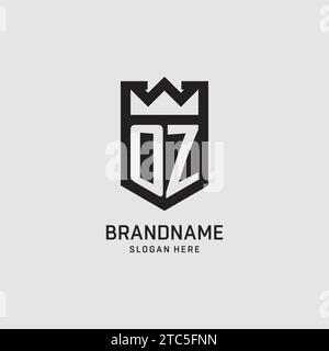 Initial OZ logo shield shape, creative esport logo design vector graphic Stock Vector