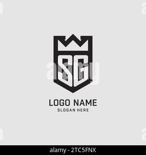 Initial SG logo shield shape, creative esport logo design vector graphic Stock Vector