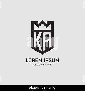 Initial KA logo shield shape, creative esport logo design vector graphic Stock Vector