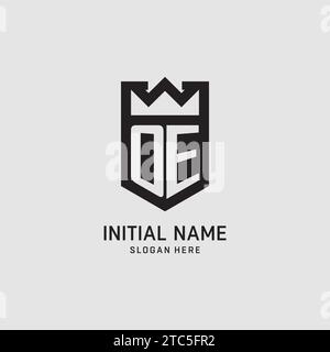 Initial OE logo shield shape, creative esport logo design vector graphic Stock Vector
