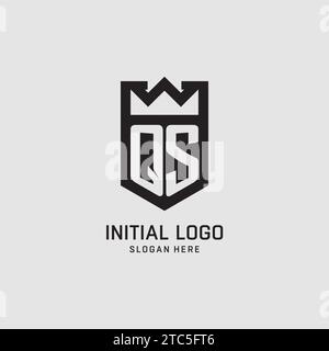 Initial QS logo shield shape, creative esport logo design vector graphic Stock Vector