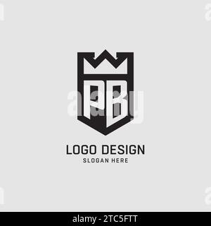 Initial PB logo shield shape, creative esport logo design vector graphic Stock Vector