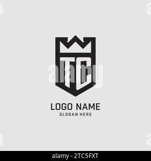 Initial TC logo shield shape, creative esport logo design vector graphic Stock Vector