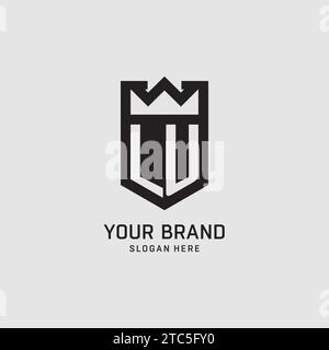 Initial LU logo shield shape, creative esport logo design vector graphic Stock Vector