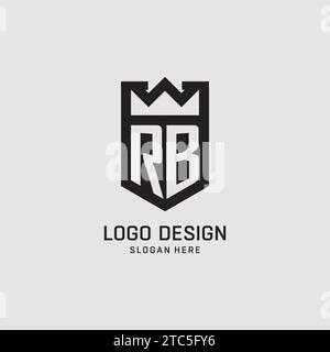 Initial RB logo shield shape, creative esport logo design vector graphic Stock Vector