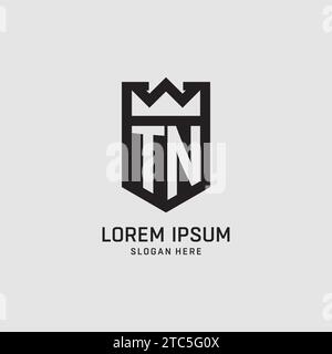 Initial TN logo shield shape, creative esport logo design vector graphic Stock Vector