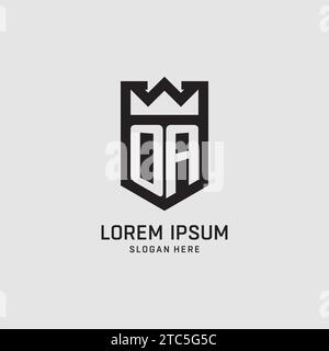 Initial OA logo shield shape, creative esport logo design vector graphic Stock Vector