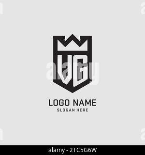 Initial VG logo shield shape, creative esport logo design vector graphic Stock Vector