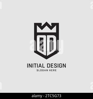 Initial OD logo shield shape, creative esport logo design vector graphic Stock Vector