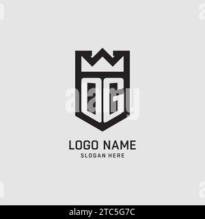 Initial OG logo shield shape, creative esport logo design vector graphic Stock Vector