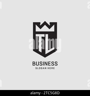 Initial TL logo shield shape, creative esport logo design vector graphic Stock Vector