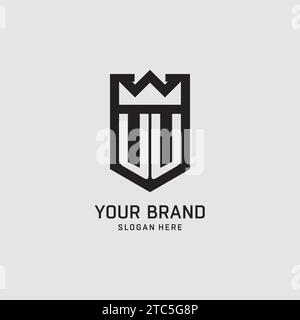 Initial UU logo shield shape, creative esport logo design vector graphic Stock Vector