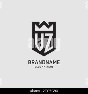 Initial VZ logo shield shape, creative esport logo design vector graphic Stock Vector