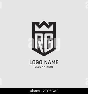 Initial RG logo shield shape, creative esport logo design vector graphic Stock Vector