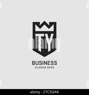 Initial TY logo shield shape, creative esport logo design vector graphic Stock Vector