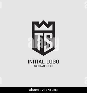 Initial TS logo shield shape, creative esport logo design vector graphic Stock Vector