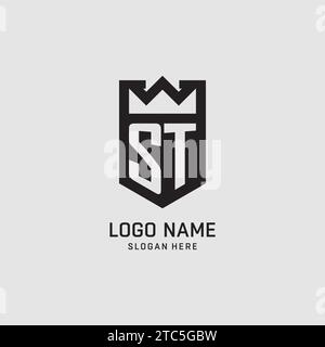 Initial ST logo shield shape, creative esport logo design vector graphic Stock Vector