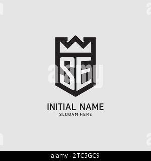 Initial SE logo shield shape, creative esport logo design vector graphic Stock Vector
