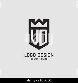Initial VO logo shield shape, creative esport logo design vector graphic Stock Vector