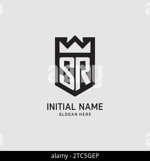 Initial SR logo shield shape, creative esport logo design vector graphic Stock Vector