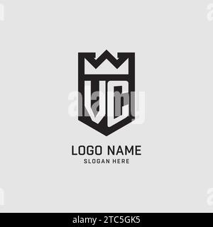 Initial VC logo shield shape, creative esport logo design vector graphic Stock Vector
