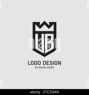Initial UB logo shield shape, creative esport logo design vector graphic Stock Vector